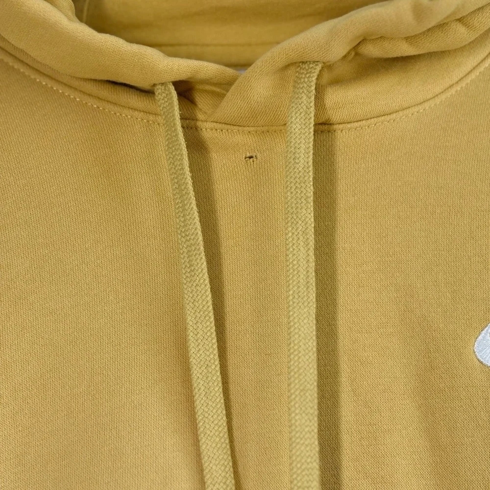 Nike Hoodie Mens Mustard Yellow Pullover Sweatshirt Logo Embroidered‎ Casual